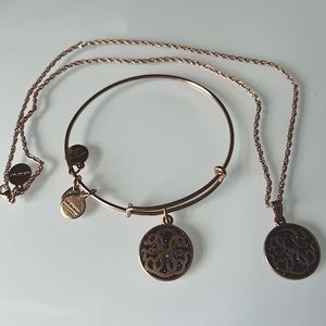 Alex and Ani Path of Life Glitter Rose Gold Shiny
Finish Bangle & necklace